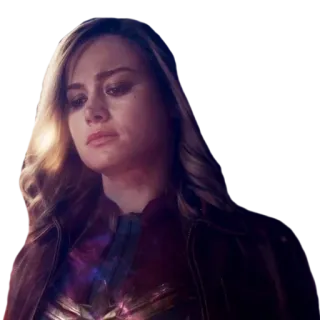 😔 Captain Marvel 超级英雄, 漫威, 布丽·拉尔森, 惊奇队长 telegram sticker