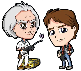 👯‍♂️ Marty McFly Back to the Future Назад в будущее, Марти Макфлай, Док Браун, 80-е, Фильм, Научная фантастика, Путешествие во времени telegram sticker