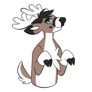 😊 Hirsch, Tier, Cartoon, Niedlich, Rentier telegram sticker
