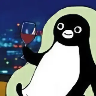🍷 Pingu pingouin, vin, boire, dessin animé, détente telegram sticker