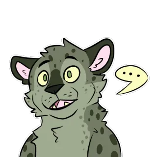 😐 hiena, kreskówka, zwierzę, naklejka telegram sticker
