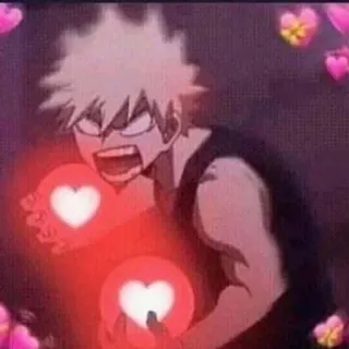 ❤️ Katsuki Bakugo My Hero Academia アニメ, 僕のヒーローアカデミア, 爆豪, 爆豪勝己, ヒーロー, ハート, ステッカー telegram sticker