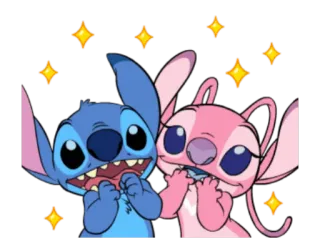 💑 Stitch สติทช์, นางฟ้า, ลิโล่แอนด์สติทช์, ดิสนีย์, น่ารัก whatsapp sticker