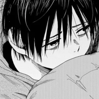 🐾 Anime, Manga, Triste, Ragazzo, Capelli neri whatsapp sticker
