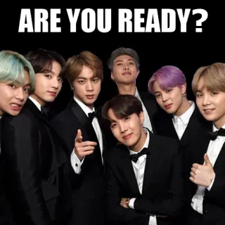 😈 ARE YOU READY? 음악, 그룹, BTS, 보이그룹, K팝, 콘서트, 공연 telegram sticker