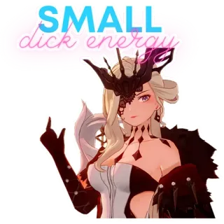 🤏 SMALL dick energy energia da pene piccolo, offensivo, insultante, testo, dito medio, anime, atteggiamento telegram sticker