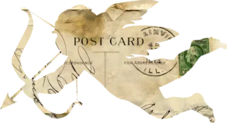 🏹 POST CARD cartolina, vintage, antiquariato, effemeri, corrispondenza whatsapp sticker