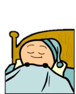😴 睡觉, 卡通, 床, 夜晚, 困, 放松, 卧室 whatsapp sticker