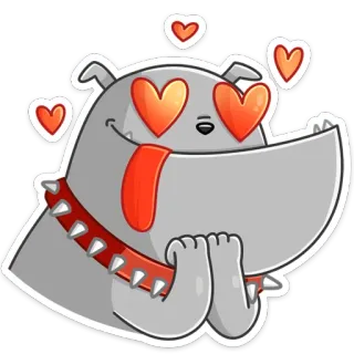 🤪 chien, amour, coeurs, dessin animé, animal, mignon whatsapp sticker