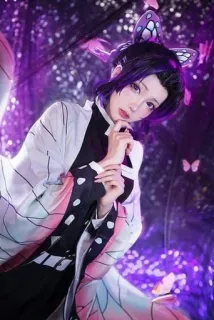 🖤 Shinobu Kocho Demon Slayer шинобу кочо, клинок рассекающий демонов, аниме, косплей, бабочка, девушка whatsapp sticker