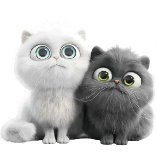 😳 koty, biały kot, szary kot, słodkie, zwierzęta, zwierzęta domowe, kreskówka telegram sticker