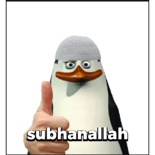 😀 subhanallah pinguïn, moslim, islam, Subhanallah whatsapp sticker