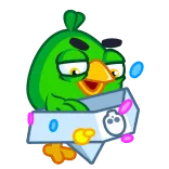 🥳 pájaro, bomba, dibujos animados, explosivo telegram sticker