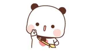 🍩 panda, cute, cartoon, animal telegram sticker