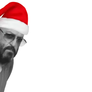 🗓 người đàn ông, mũ ông già Noel, kính, giáng sinh, râu whatsapp sticker