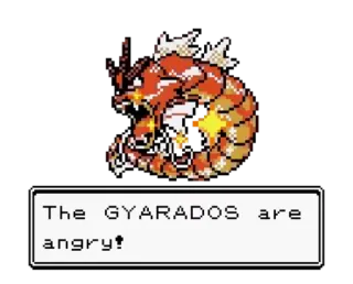 🐉 Gyarados Pokemon The GYARADOS are angry! pokemon, gyarados, video game, angry, red telegram sticker