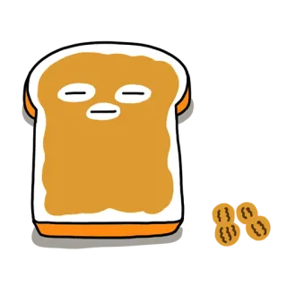 😶 Toast, Dessin animé, Nourriture, Pain, Mignon whatsapp sticker