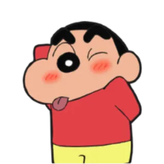 😜 Shin-chan Nohara Crayon Shin-chan Anime, Dibujo animado, Personaje, Divertido, Juguetón telegram sticker