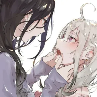 ❤️ アニメ, 女の子, キス, かわいい, 友達 telegram sticker