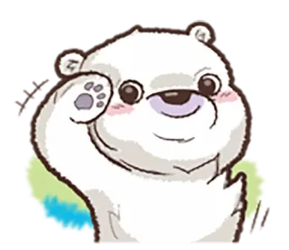 😔 gấu, hoạt hình, dễ thương, động vật, nhãn dán whatsapp sticker