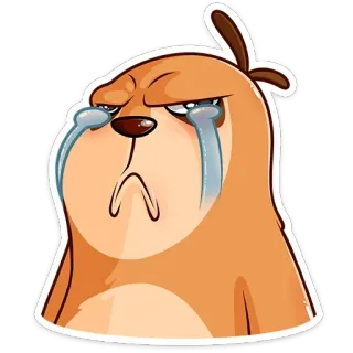 😭 dog, sad, crying, cartoon, animal, emotion, melancholy telegram sticker