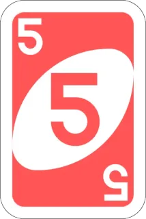 5️⃣ uno, kaartspel, nummer 5, rood, kaart telegram sticker