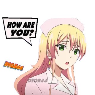 🤧 HOW ARE YOU? anime, y tá, câu hỏi, phim hoạt hình telegram sticker