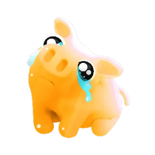😭 varken, huilen, verdrietig, tranen, dier whatsapp sticker