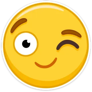 😉 絵文字, ウインク, 黄色, 顔, ステッカー telegram sticker