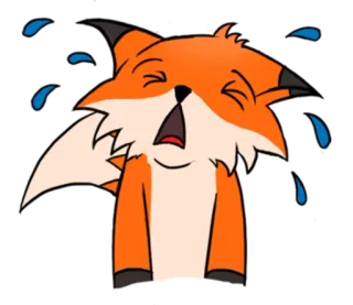 😭 renard, pleurs, triste, dessin animé, animal, larmes whatsapp sticker