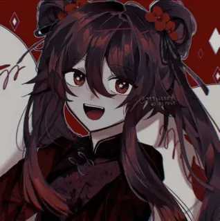 🍎 Silly anime, dziewczyna, słodkie, kreskówka, uśmiechnięta telegram sticker