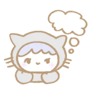 💭 น่ารัก, คาวาอิ, แมว, คำพูด, สติกเกอร์ telegram sticker