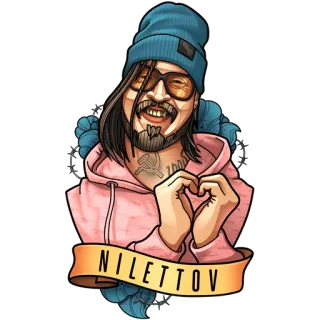 ❤️ NILETTOV person, sticker, porträt, mann, hut, brille whatsapp sticker