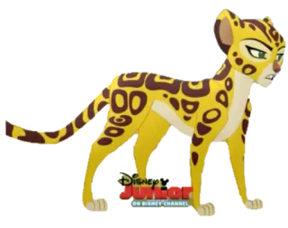 😑 Disney Junior jaguar, léopard, animal, dessin animé, Disney, Disney Junior, télé telegram sticker