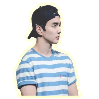 😟 kpop, asian, male, portrait, person, casual, hat telegram sticker