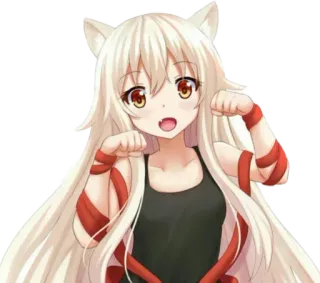 😍 Anime, Katzenmädchen, Süß, Manga, Ohren, Kawaii whatsapp sticker
