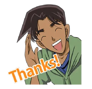 😊 Thanks! anime, manga, thank you, smile, cartoon whatsapp sticker
