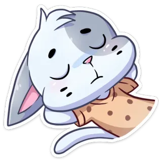 😕 konijn, slaperig, schattig, dier, cartoon telegram sticker