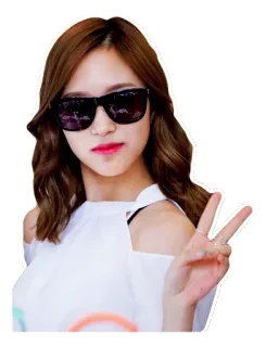 ✌️ wanita, kacamata hitam, simbol perdamaian, mode, kecantikan, k-pop, mina telegram sticker