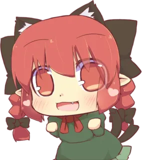 😺 anime, chibi, cat ears, cute, cartoon, kawaii telegram sticker