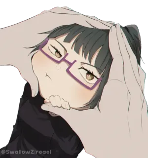 👀 @SwallowZireael Anime, Bril, Meisje, Personage, Sticker, Grappig, Meme telegram sticker