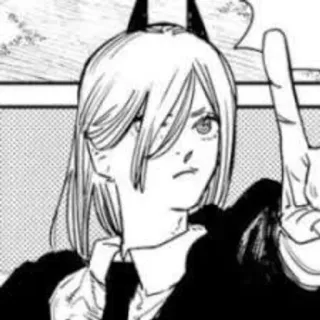 🌟 Power Chainsaw Man อนิเมะ, มังงะ, พลัง, chainsaw man, นิ้วกลาง, ท่าทางหยาบคาย whatsapp sticker