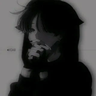 💗 Anime, Chica, Triste, Manga, Oscuro, Sudadera con capucha telegram sticker