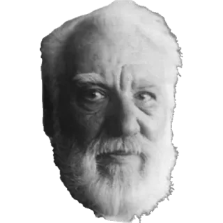 🤔 Alexander Graham Bell Александр Грэм Белл, изобретатель, телефон, историческая личность, портрет, черно-белое telegram sticker