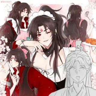 😉 애니메이션, 메이드, 요리, 캐릭터, 만화 telegram sticker
