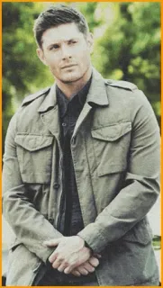 🎈 Dean Winchester Supernatural Dean Winchester, Supernatural, tv show, character, green jacket telegram sticker