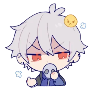 😠 Anime, Marah, Lucu, Chibi, Stiker telegram sticker
