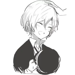 ☺️ Anime, Junge, Kopf tätscheln, Lächeln, Fröhlich telegram sticker