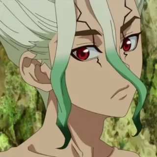 🔬 Senku Ishigami Dr. Stone Аниме, Наука, Изобретение, Каменный век, Умный, Ученый whatsapp sticker