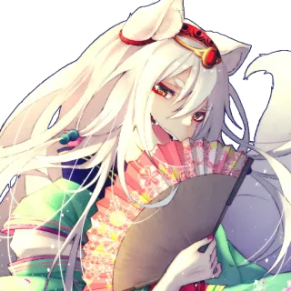 😼 Anime, Kitsune, Cô gái cáo, Kemonomimi, Fan, Tiếng Nhật, Sinh vật thần thoại telegram sticker